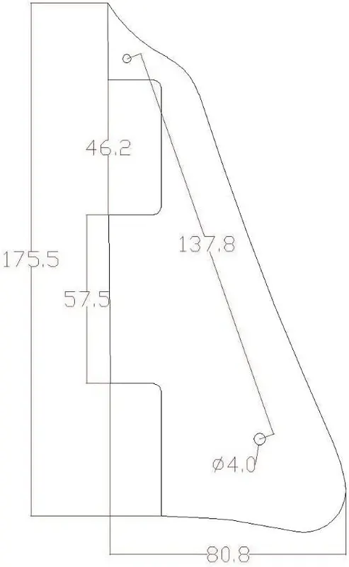 Dopro Black 3 Ply LP Guitar Pickguard – Two Screw Holes Distance