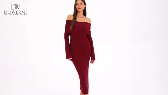 dowerme Women Off The Shoulder Bodycon Maxi – XS to XXL size range