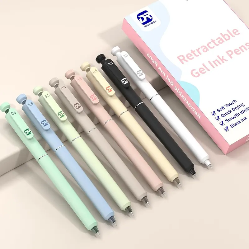 DR DOURONGE 8Pcs Aesthetic Retractable Gel Pens – Pens Gift for Everyone - Perfect for birthdays