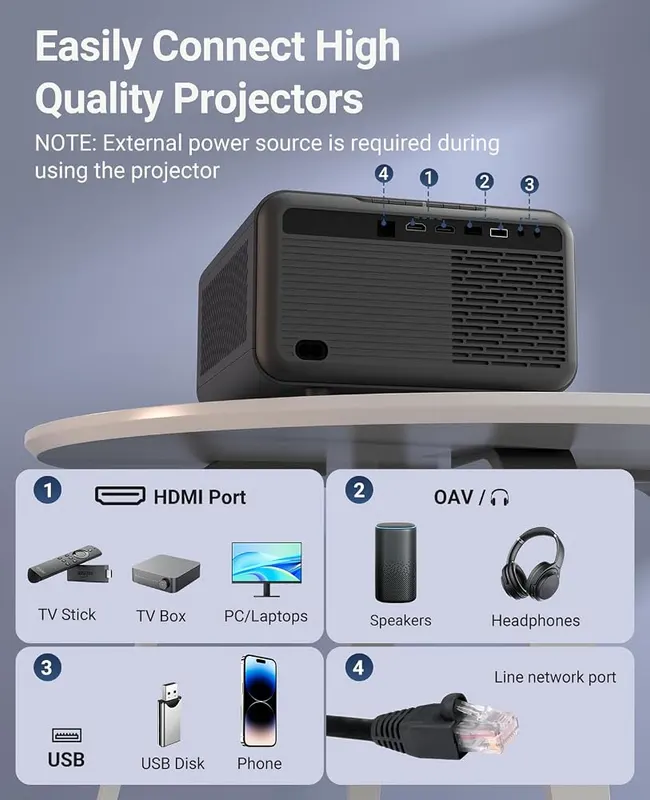 DreamFair Projector 4K – Built in speaker and apps