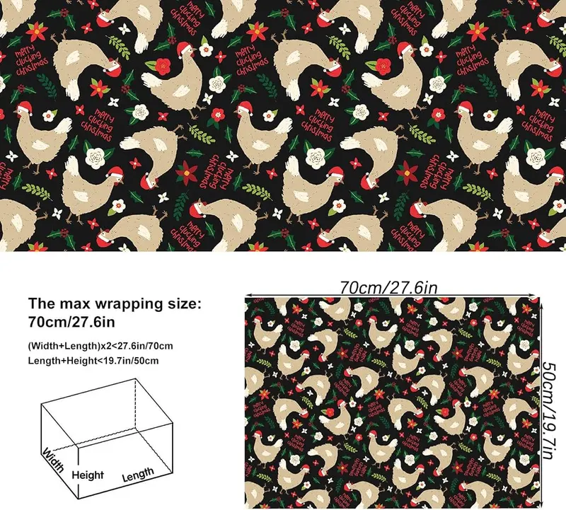 Dtiafu Chicken Wrapping Paper – Size & Quantity