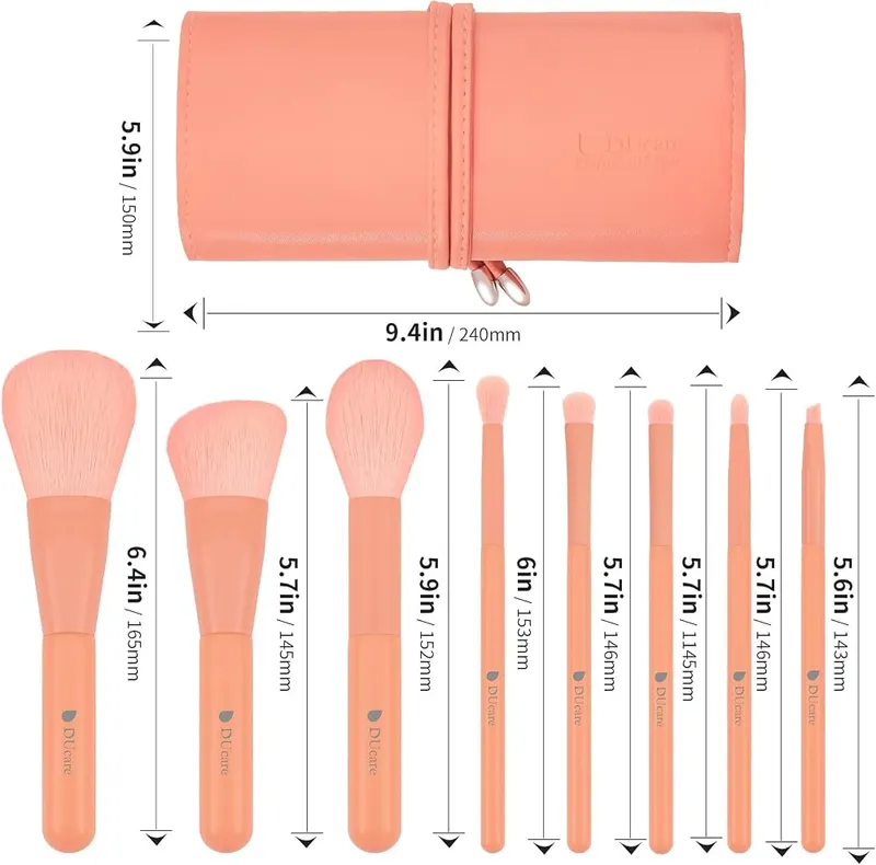 DUcare 8pcs Sunrise Orange Makeup Brush Set – product photo 7 of 9