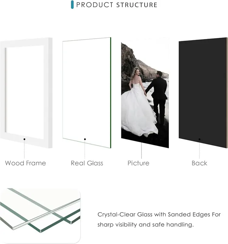 DUENPY 4×6 Solid Wood Collage Frame 12 White – Changing Photos