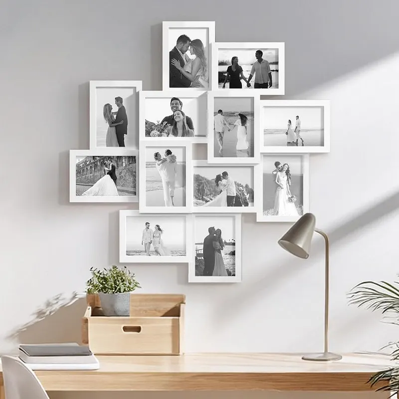 DUENPY 4×6 Solid Wood Collage Frame 12 White – Package Contents