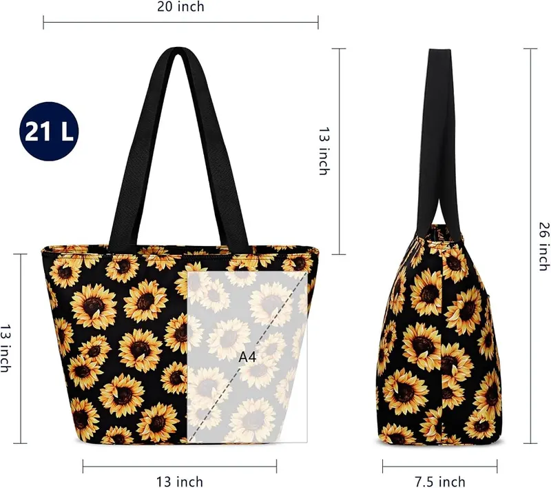 Duryarhall Durable Waterproof Tote Bag – Padded 15-inch laptop compartment