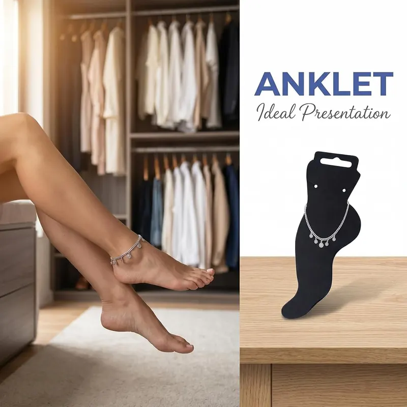 Dzrige Foot Shaped Anklet Display Cards – One hundred pieces per pack