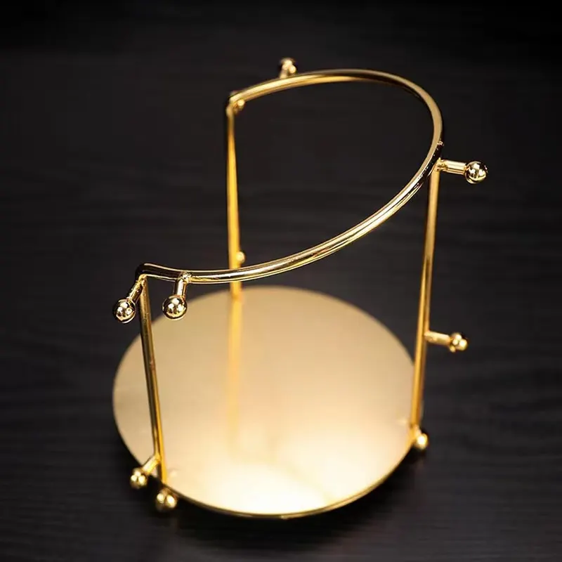 Dzrige Gold Metal Crown Display Stand Single-Layer – Lightweight and portable decorative piece