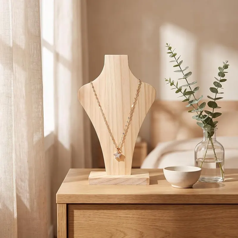 Dzrige Solid Wood Necklace Display Stand in As Picture