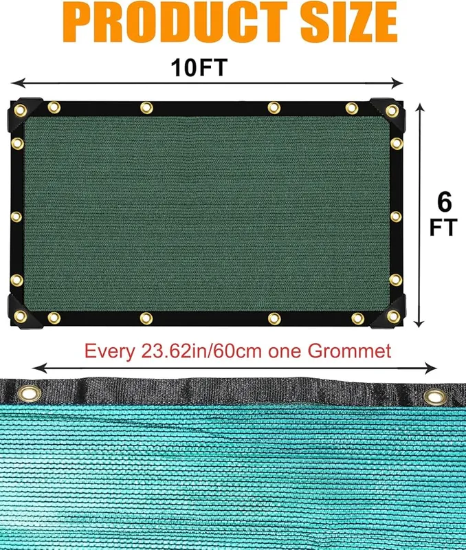 E.share 70% Green Shade Cloth 6ft x – product photo 7 of 8