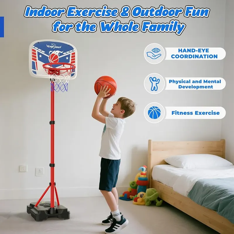 EagleStone Kids Adjustable Height Basketball Hoop – Extra sandbag for added base weight