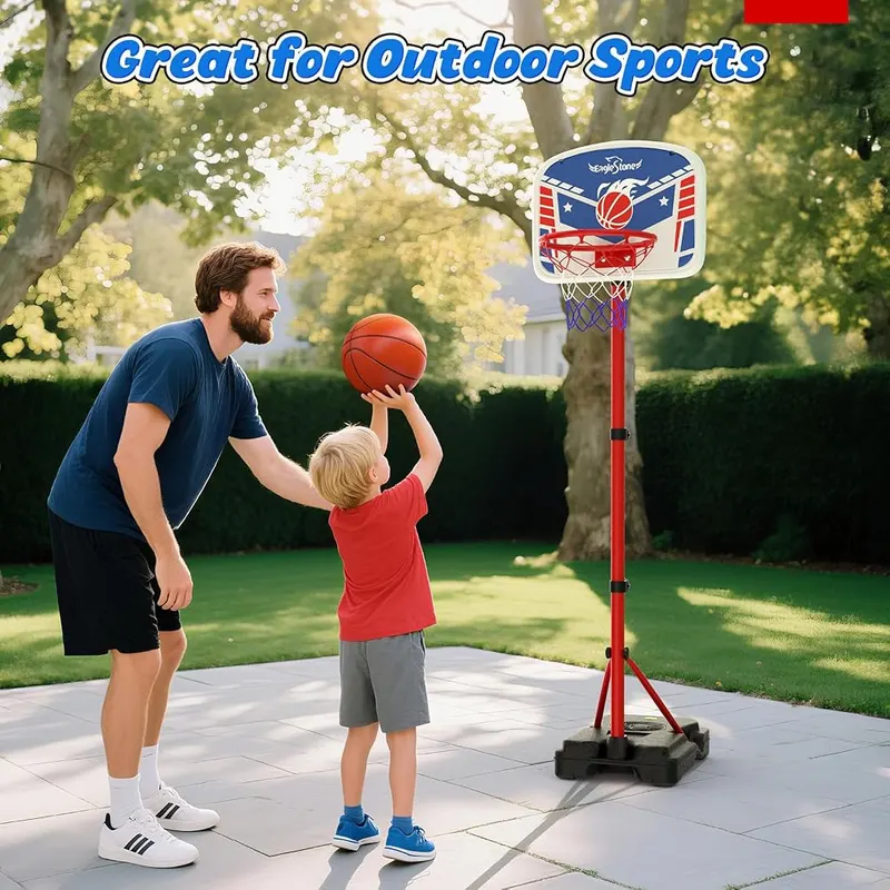 EagleStone Kids Adjustable Height Basketball Hoop – Built for indoor and outdoor play