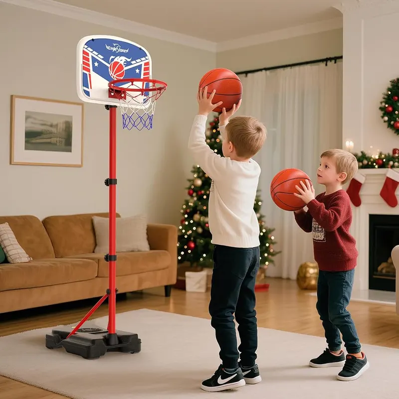 EagleStone Kids Adjustable Height Basketball Hoop – Backboard, rim and net in the box