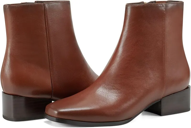 Easy Spirit Womens Sidney Bootie Medium Brown Leather