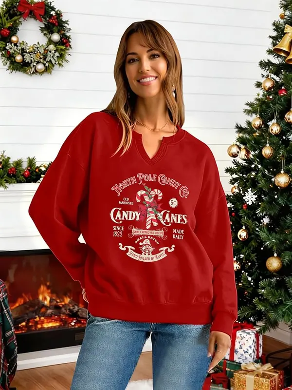 ECYJIO Christmas Sweatshirts Red Small – Fabric