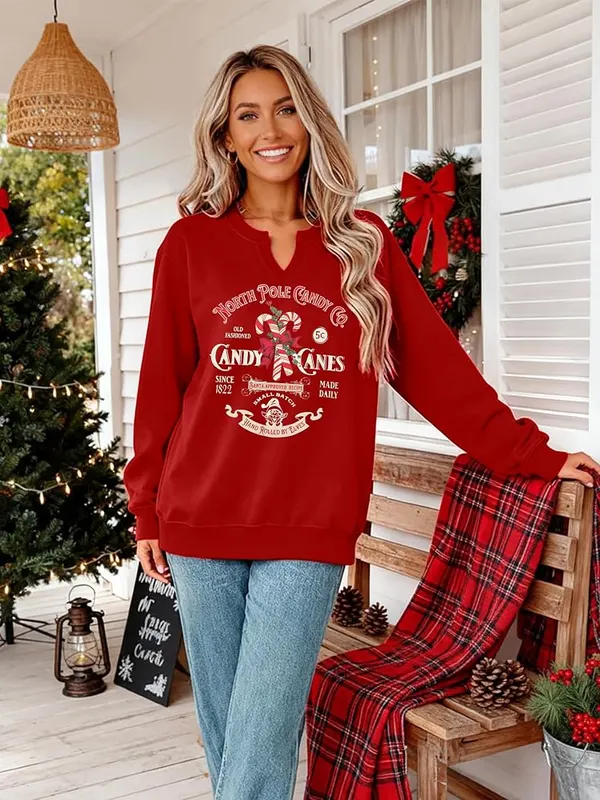 ECYJIO Christmas Sweatshirts Red Small – Match