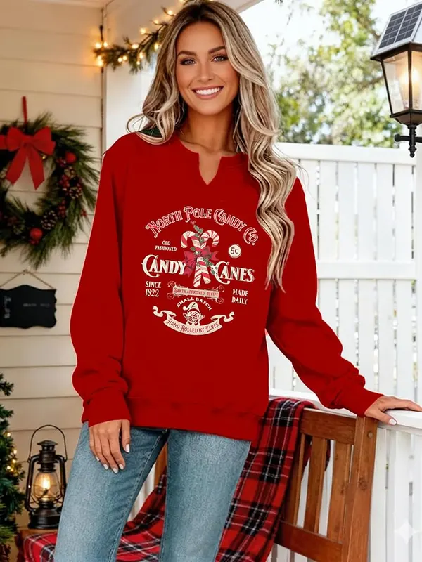 ECYJIO Christmas Sweatshirts Red Small – Notice