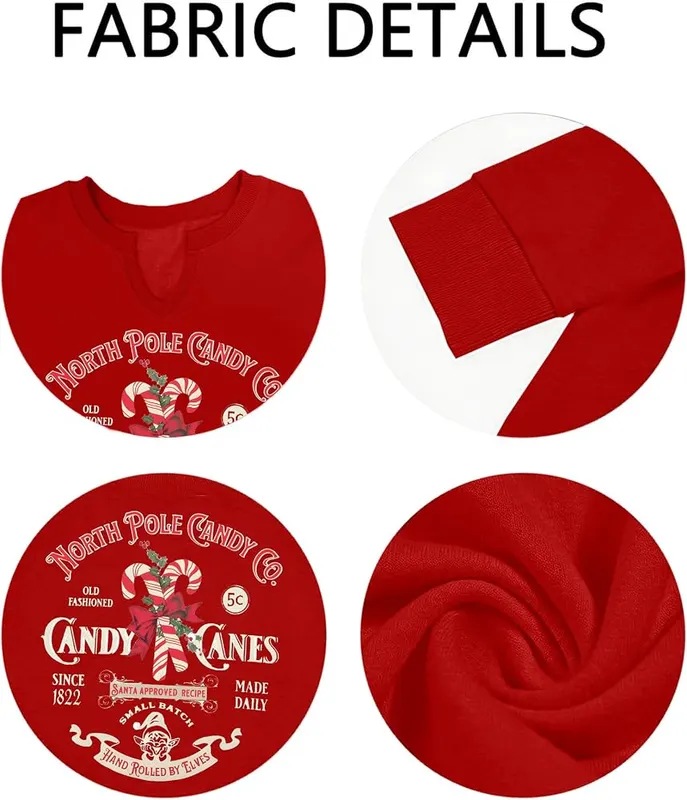 ECYJIO Christmas Sweatshirts Red Small – product photo 7 of 7