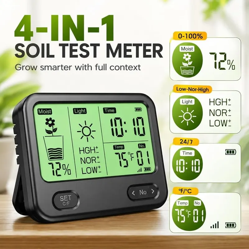 EDGEVEIL 4-in-1 Soil Moisture Meter – Soil temperature reading