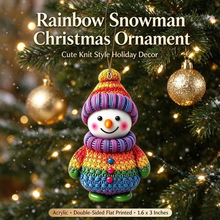 Ediseng Personalized Snowman Ornaments Multi Color – Funny Christmas Tree Decor:This cute snowman ornament is