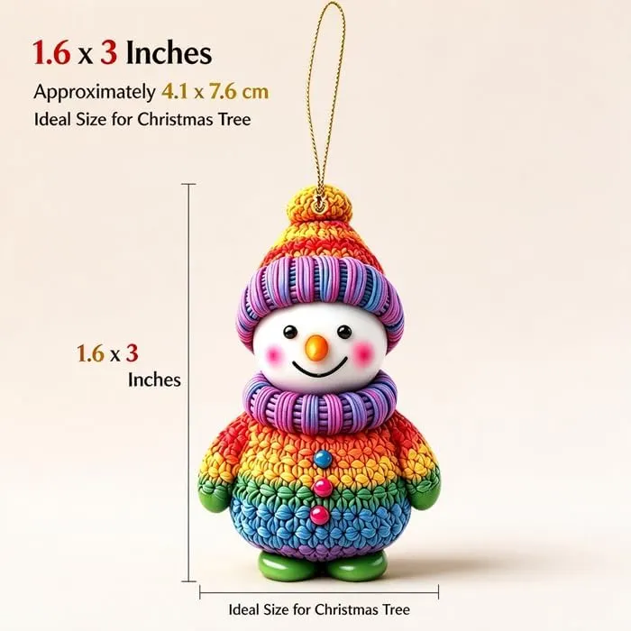 Ediseng Personalized Snowman Ornaments Multi Color – Lightweight Design
