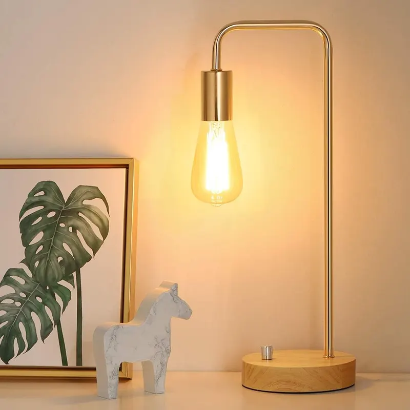 Edison Lamp, Industrial Table Lamp, Wood Desk – Rustic edison bulb aesthetic