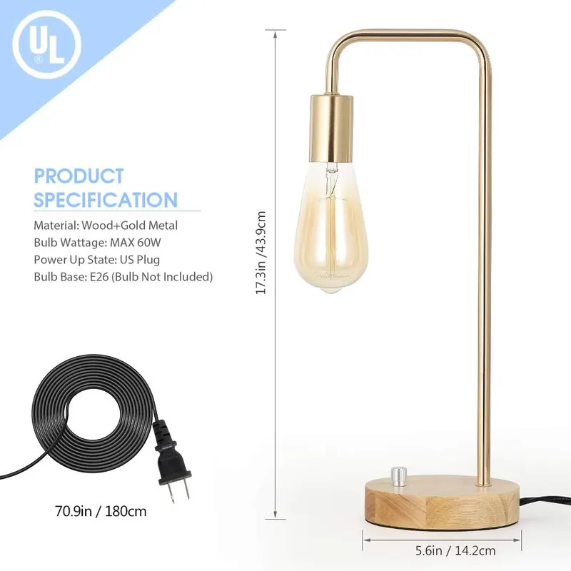 Edison Lamp, Industrial Table Lamp, Wood Desk – Industrial table lamp style