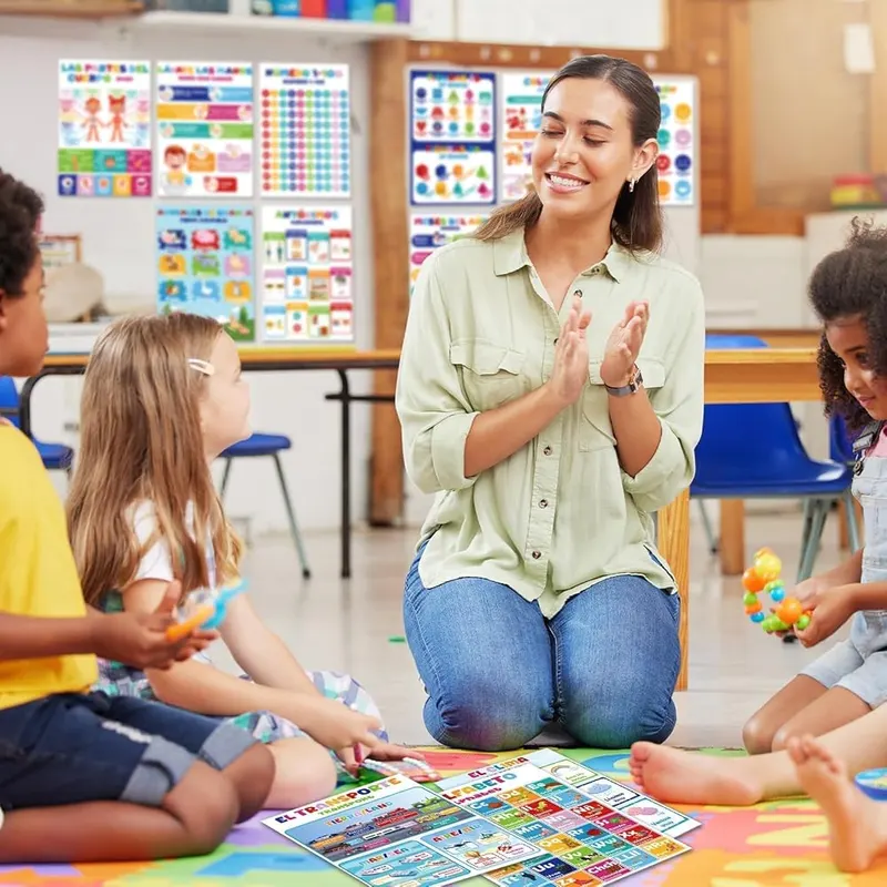 EggSun 16 Pcs Bilingual Learning Posters – product photo 7 of 7