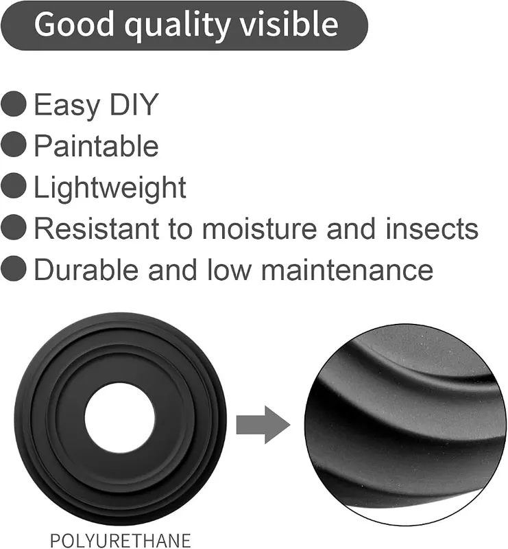 EIFHYT 2 Pack PU Ceiling Medallions – Durable PU Construction