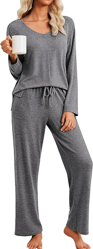 Ekouaer Fall Pajamas Grey XX-Large in Grey