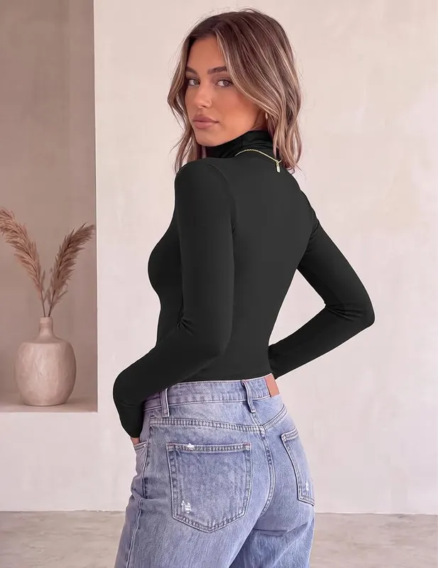Ekouaer Womens Turtleneck Long Sleeve Shirts Basic – Thermal base layer style