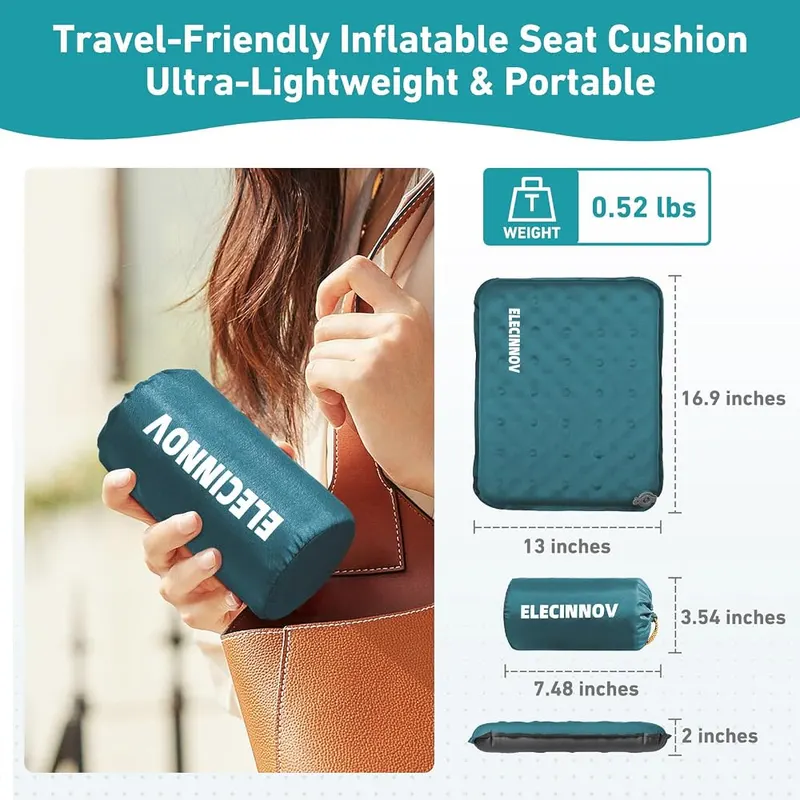 ELECINNOV Inflatable Seat Cushion – Quick five second self inflating design