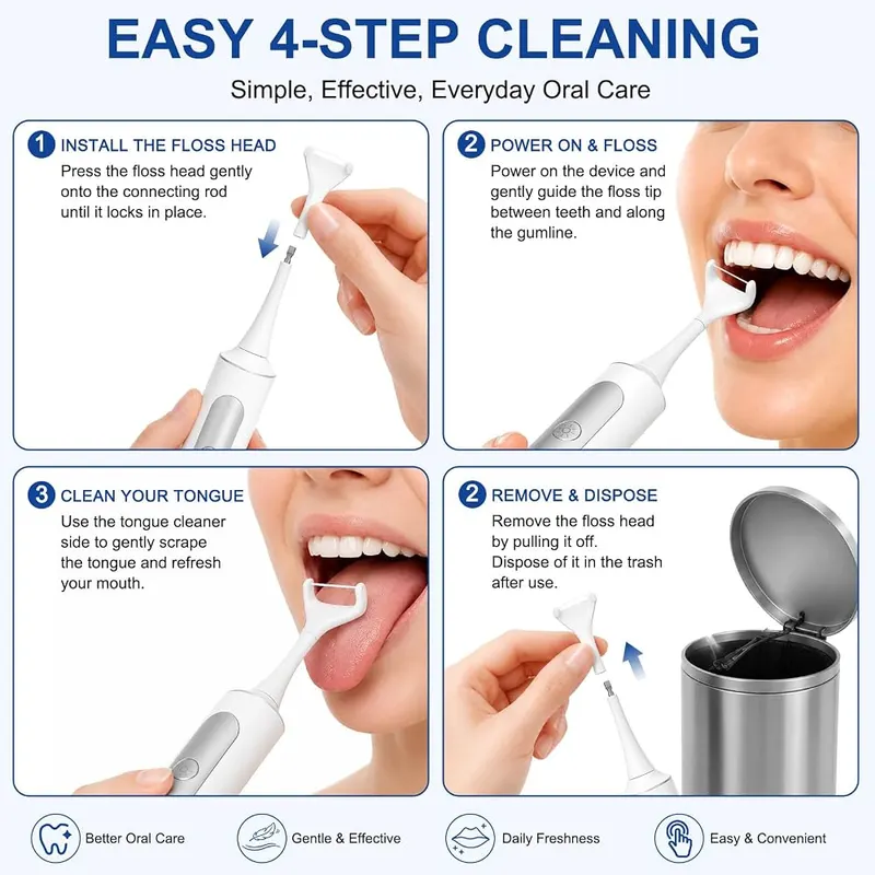 Electric Flosser Refills – Sixty replacement heads per pack