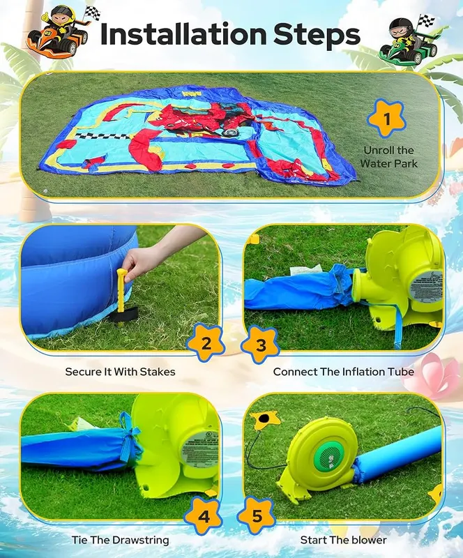 ELEMARA Speed Racer 15-in-1 Inflatable Water Slide – product photo 7 of 8