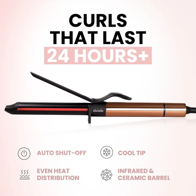ELLA BELLA® Curling Iron 1 Inch – Digital display, 180°F to 410°F