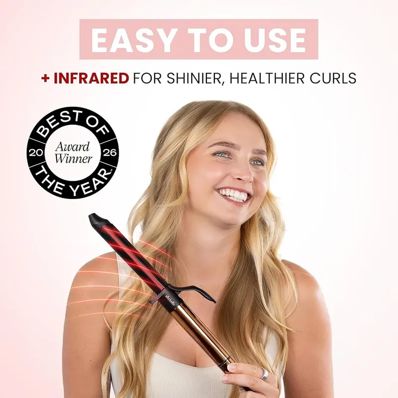 ELLA BELLA® Curling Iron 1 Inch – Black and gold finish