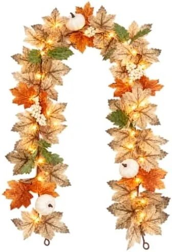 ELMWODHJ 2pcs Harvest Fall Garland – Delicate milky white berry clusters