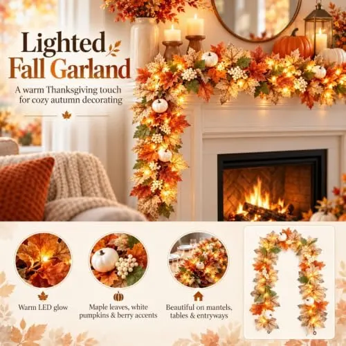 ELMWODHJ 2pcs Harvest Fall Garland – product photo 8 of 8