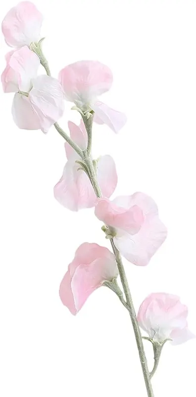 ELMWODHJ 5PCS Pea-Shaped Artificial Flowers – Flocked Frosted