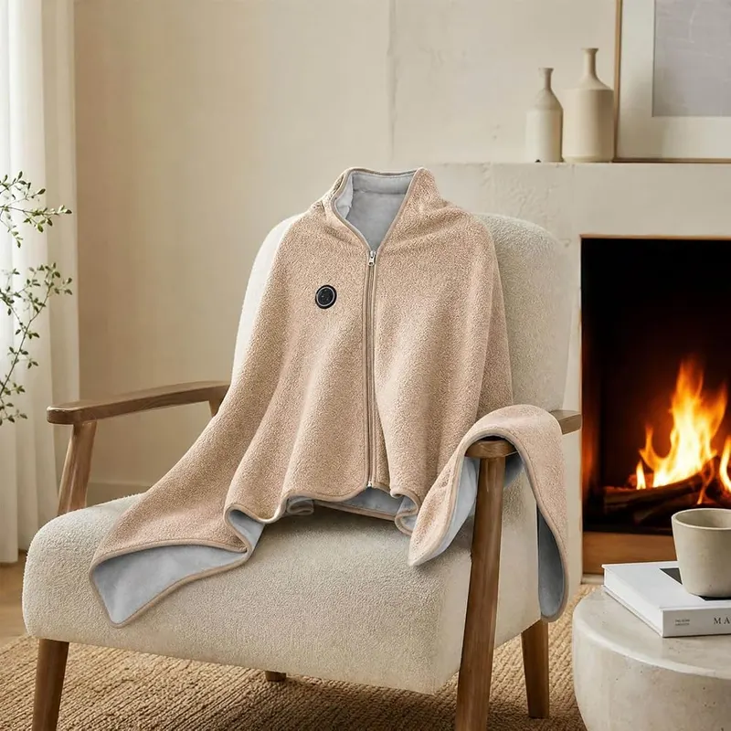 ELMWODHJ Heated Shawl & Zipper – USB Powered for Home, Office,Travel