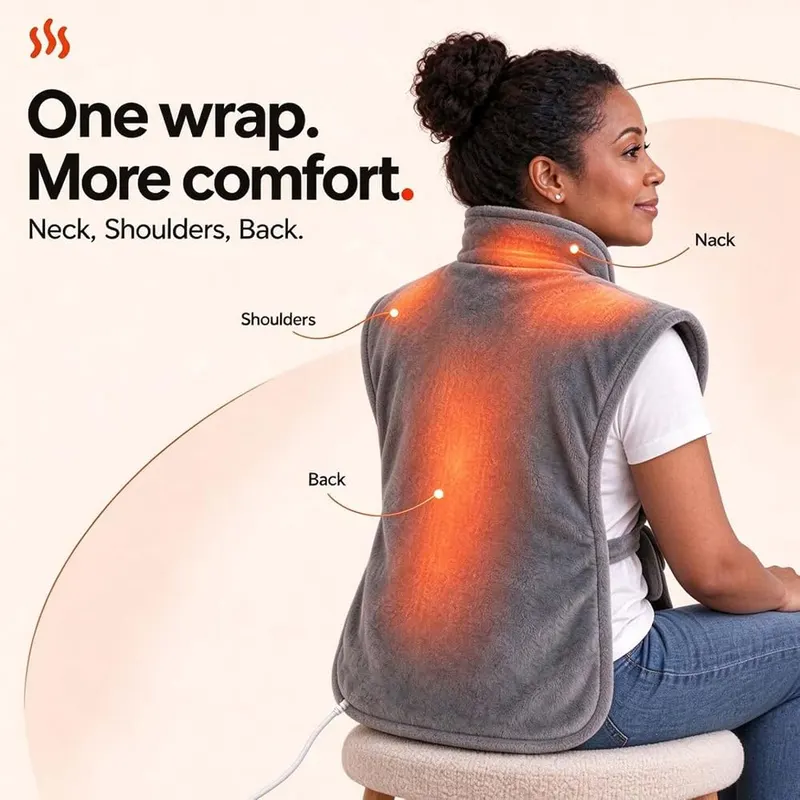 ELMWODHJ Wearable Heating Pad – Soft Flannel Fabric