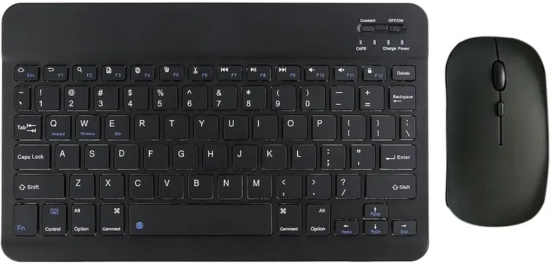 ELMWODHJ Wire less Keyboard Mouse Combo in Black