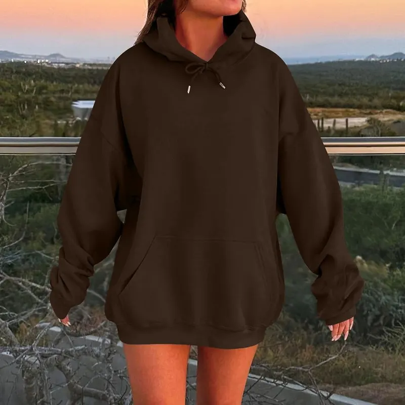Elneeya Oversized Sweatshirt V005- Coffee – Relaxed Oversized Fit