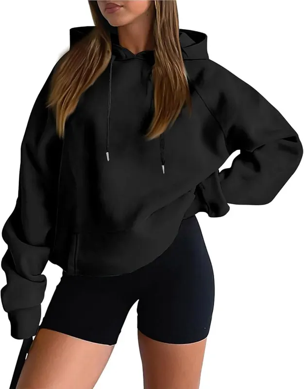 Elneeya Pullover Hoodies Y2K V002-black in V002-black