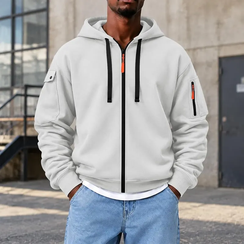 Elneeya Zip Up Hoodies V010-white – Oversized Tactical Style