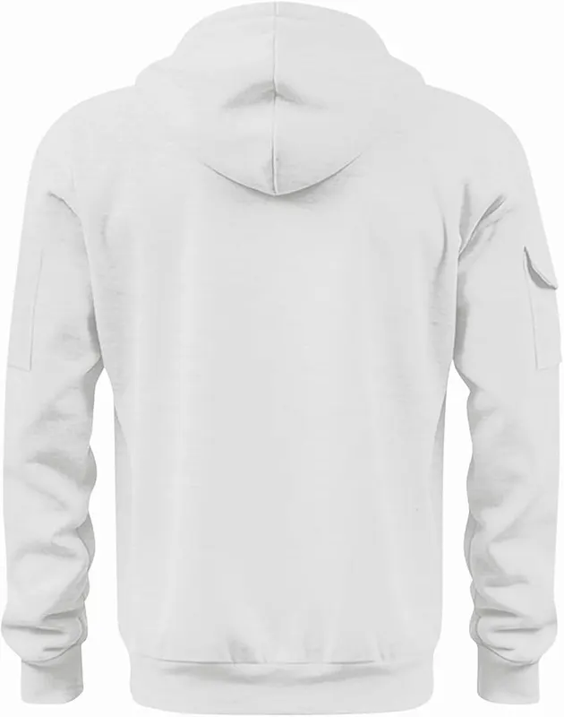 Elneeya Zip Up Hoodies V010-white – Full-Zip Hooded Design