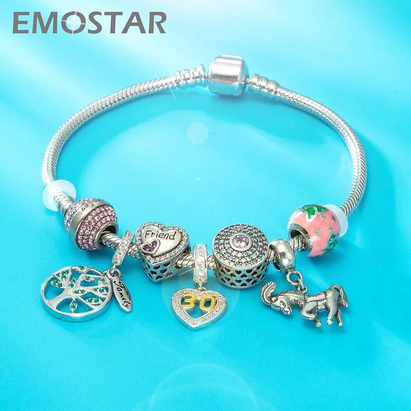 EMOSTAR 30 Years Old Birthday Charms – Suitable for Bracelet/Necklace The hole of number charms