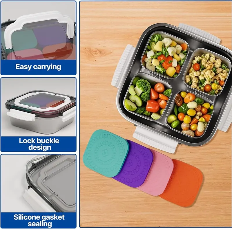 ENCYS Set of 2 Stainless Steel Conntainers – Dishwasher safe cleaning