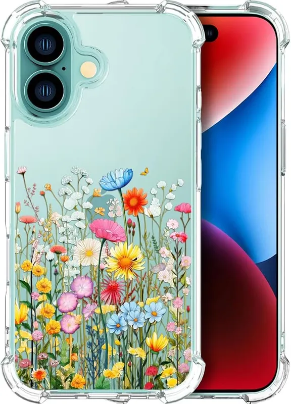 ENDIY for iPhone 16 Case in Clear Herbs Wild
