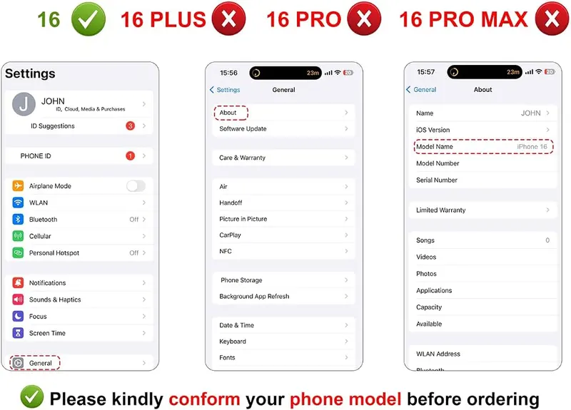 ENDIY for iPhone 16 Case – Not-Yellowing Material