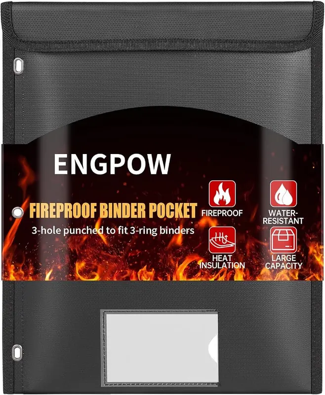 ENGPOW Fireproof Binder Pocket in Black